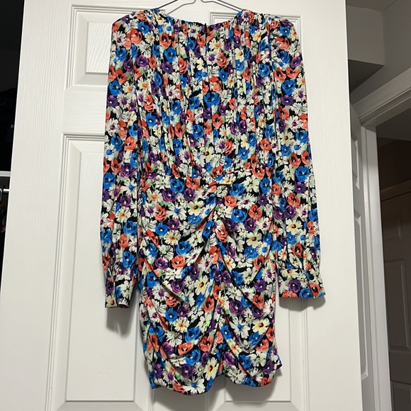NWT ZARA COLOURFUL FLORAL LONGSLEEVE MINI DRESS - Picture 3 of 7